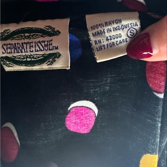 Polka day button up blouse - Picture 2 of 2